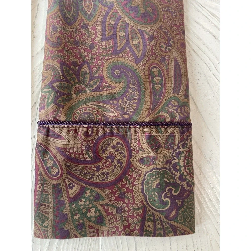 Vtg Set of 2 Ralph Lauren New Bohemian Paisley Purple Standard Pillowcases